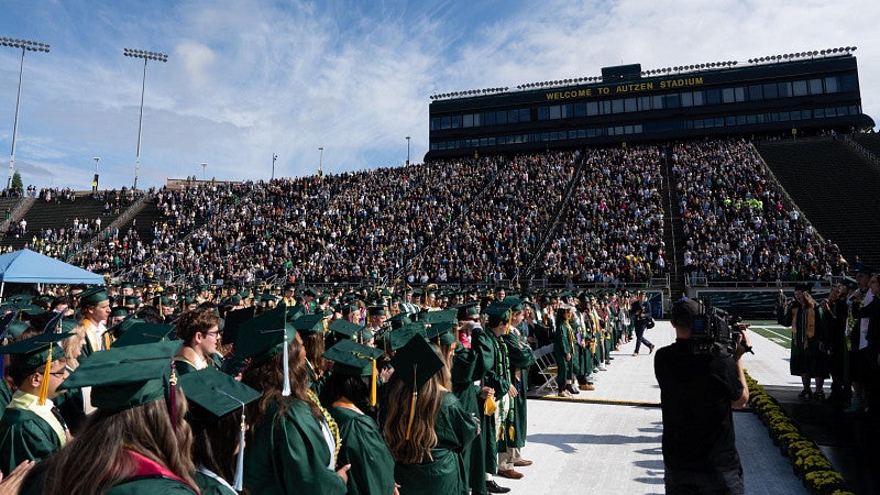 Autzen Stadium commencement ceremony